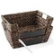 Casafield Set of 2 Water Hyacinth Seagrass Pantry Baskets with Handles, Chalkboard Labels, and Marker, Wide Woven Storage Bin Organizers for Kitchen